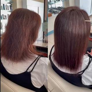 しっかりカウンセリングをさせて頂き、髪質に合わせて薬剤をブレンドしているのでなりたいストレートヘアを再現します
今まで縮毛矯正上手くいかなかった方是非一度僕にお任せ下さい！ 