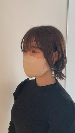 外はねボブ　アッシュグレージュ 