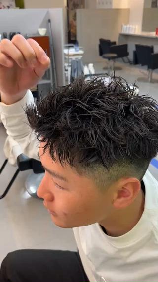 ピンパーマ×スパイキーショート