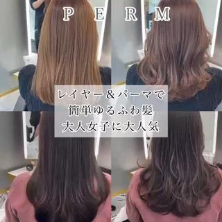 セミロング パーマ 左藤健人 デジタルパーマ/渋谷のヘアスタイル