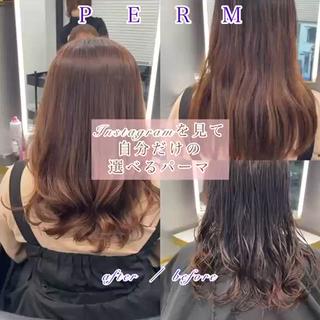 セミロング カラー パーマ 左藤健人 デジタルパーマ/渋谷のヘアスタイル
