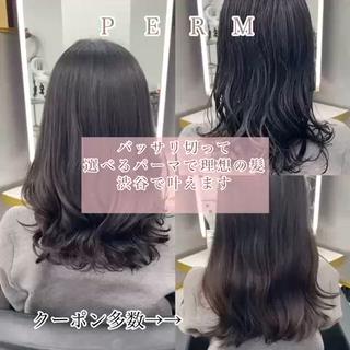 セミロング カラー パーマ 左藤健人 デジタルパーマ/渋谷のヘアスタイル