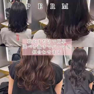 ミディアム カラー パーマ 左藤健人 デジタルパーマ/渋谷のヘアスタイル