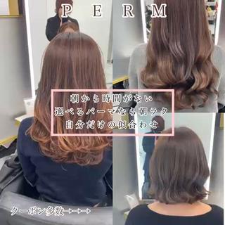 セミロング カラー パーマ 左藤健人 デジタルパーマ/渋谷のヘアスタイル