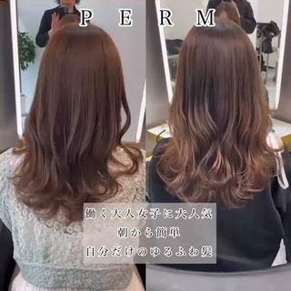 セミロング パーマ 左藤健人 デジタルパーマ/渋谷のヘアスタイル