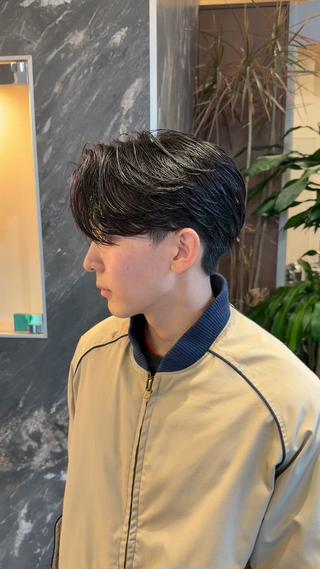 ニュアンスパーマ
センターパート 