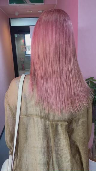 色落ちまでホワイトなピンクカラー
【目安2ブリーチ】【ピンクカラー】 