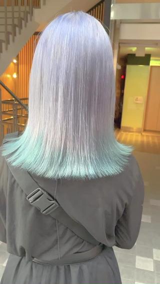 ホワイト︎派手髪【ブリーチ目安2〜3】
【ホワイトカラー】
#ケアブリーチ #ホワイト　#京都派手髪 