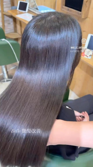 ロング 韓国レイヤー外国人風 透明感カラー髪質改善のヘアスタイル