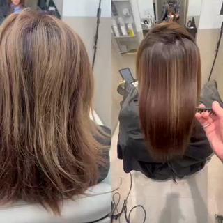 乾かしただけです。室内照明のみ。

４０代のお客様です。
ブリーチが混在してる為、薬剤使い分け、髪の毛の診断次第でここまで艶々サラサラにできました。


30代から髪の毛はだんだん弱くなっていきます。
出る症状
パサパサになりやすくなった。
艶が少なくなった
毛先がまとまりづらく、引っかかり始めた。
うねり始めた。
癖が強くなった。
前髪が割れ始めた。
トリートメントの効きが悪い。

この上記に当てはまる方は
美髪矯正で艶々、サラサラな美髪に変われる可能性があります。一度お悩みお聞かせください。

今なら新規のみ限定で割引価格で提供しています

是非ご予約お待ちしています。 