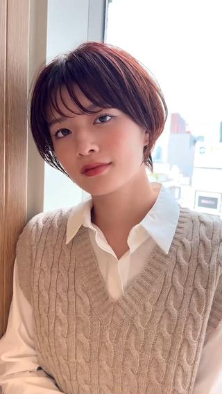 ショート カラー 💍新宿ショート 💍岩田莉奈のヘアスタイル