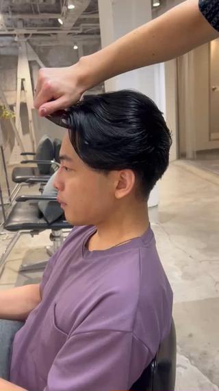 #曲がる縮毛矯正#メンズカット#センターパート 