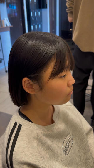 ばっさりボブ+縮毛矯正