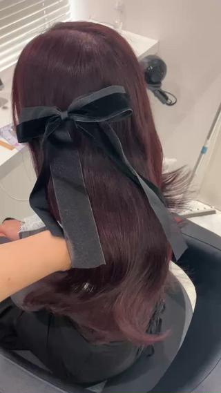 ロング カラー ヘアアレンジ 🫧透明感ラベンダー 似合わせ🫧あい🫧のヘアスタイル