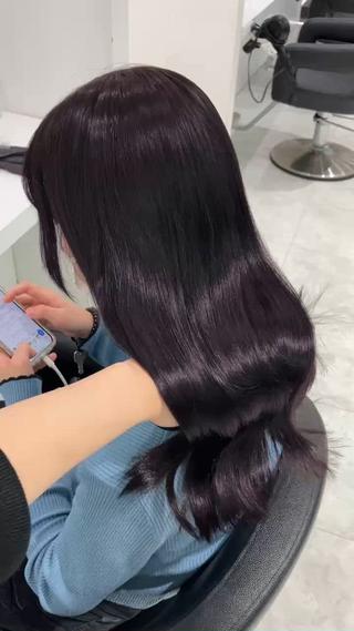 ロング カラー ヘアアレンジ 🫧透明感ラベンダー 似合わせ🫧あい🫧のヘアスタイル