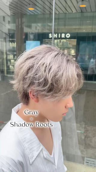 今話題シャドールーツ×ハイトーングレー
綺麗なブリーチリタッチもお任せ下さい 