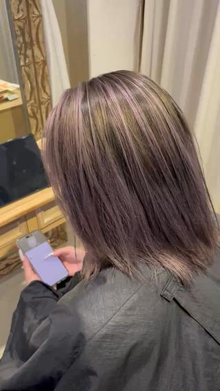 カラー バレイヤージュ 宮本宗嵩のヘアスタイル