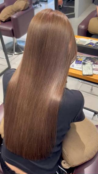 髪質改善カラーでうる艶natural brown color 