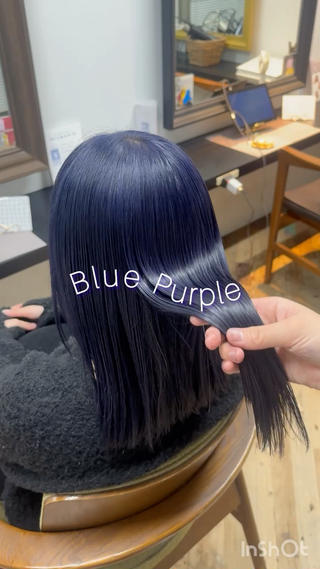 ブリーチで作るブルーパープル
少し紫味を足すことでより可愛いカラーになります 