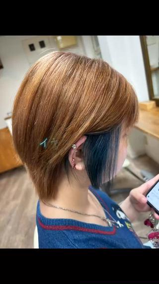 ショート KR2S北野田所属・艶カラー🫧/シール エクステRYOKAのヘアスタイル