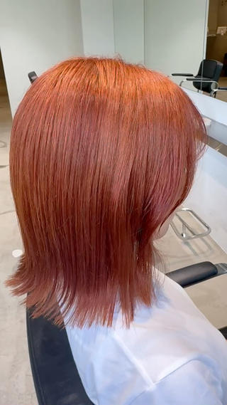 ワンブリーチで作るオレンジカラーです 