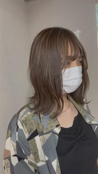 ミディアム カラー 松井那津子 /ハイライトブリーチのヘアスタイル