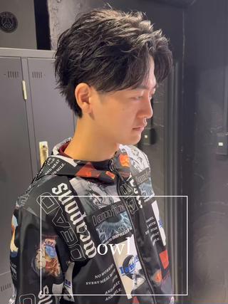 ショート パーマ メンズ メンズ専門 美容師✨ アメ村 堀江颯瑛のヘアスタイル