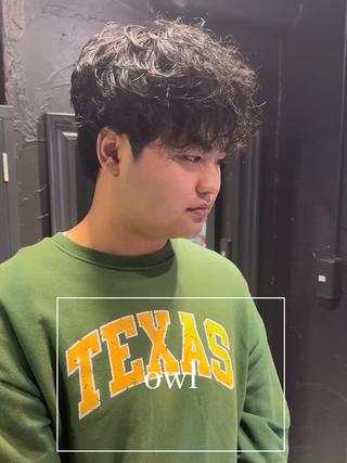 ショート パーマ ヘアアレンジ メンズ メンズ専門 美容師✨ アメ村 堀江颯瑛のヘアスタイル