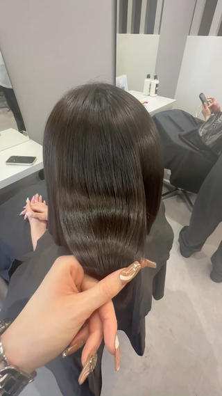 ミディアム 韓国風✨髪質改善✨ 縮毛矯正✨松浦知奈美のヘアスタイル