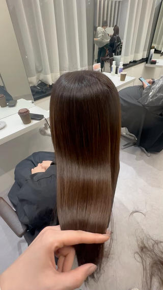 ロング 韓国風✨髪質改善✨ 縮毛矯正✨松浦知奈美のヘアスタイル