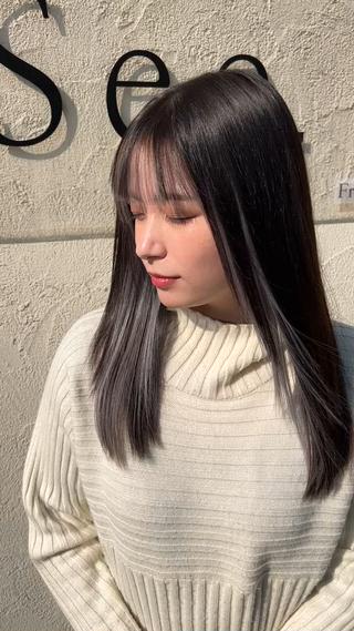 セミロング カラー 似合わせ/ブリーチ カラー.岡田友仁のヘアスタイル