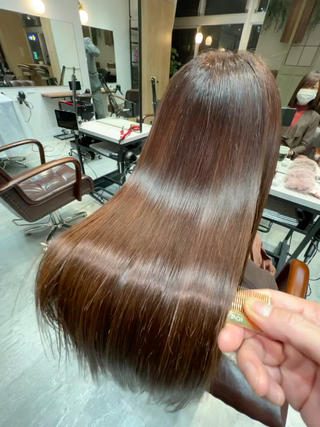 ロング 縮毛矯正/髪質改善 /ブリーチ/東陽町✨のヘアスタイル