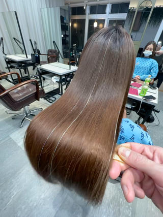 ロング 縮毛矯正/髪質改善/ ブリーチ/東陽町✨のヘアスタイル