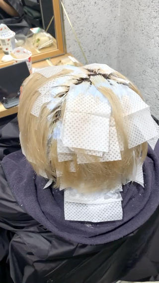 実際の営業中に仕上がったヘアスタイルです。 