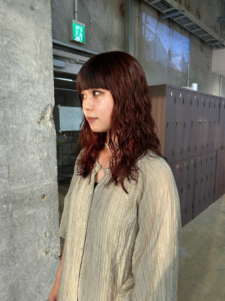 ロング カラー パーマ 小川真歩/パーマ /暖色オリーブのヘアスタイル