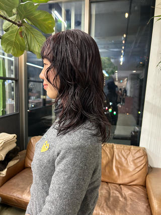 レイヤーパーマ×ラベンダーカラー 