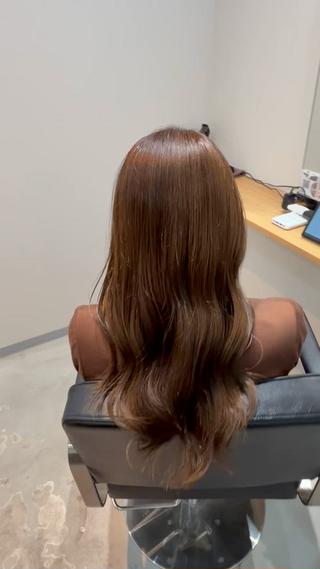 ロング omaフクダ 縮毛矯正/艶髪カラーのヘアスタイル