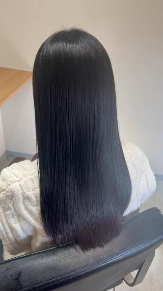 ロング omaフクダ 縮毛矯正/艶髪カラーのヘアスタイル