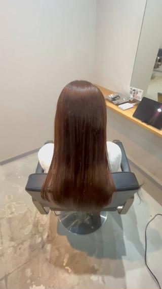 ロング omaフクダ 縮毛矯正/艶髪カラーのヘアスタイル