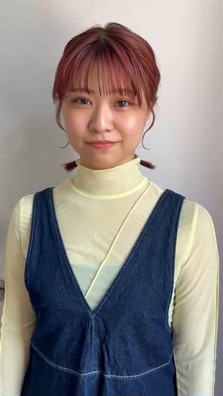 ピンク味のあるオレンジ
ハイトーンはアレンジも映ます！

ブリーチ履歴有り 