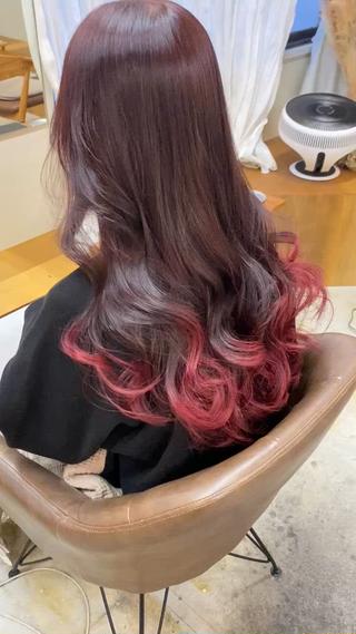 グラデーションカラーピンク　レイヤーカット　カシスピンク　 