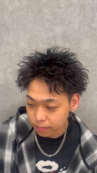 ショート パーマ ヘアアレンジ メンズ 【札幌メンズ特化】 🔥RIKU🔥のヘアスタイル