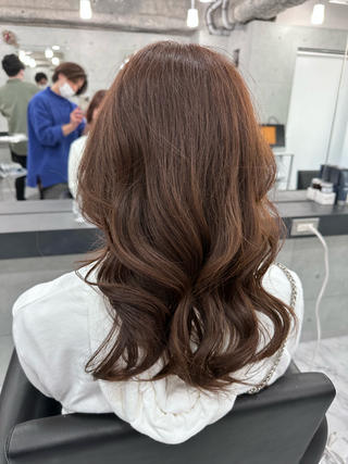 ミディアム カラー パーマ ヘアアレンジ メンズ マツエク・マツパ アイブロウ Endearing 銀座/レイヤーカットのヘアスタイル