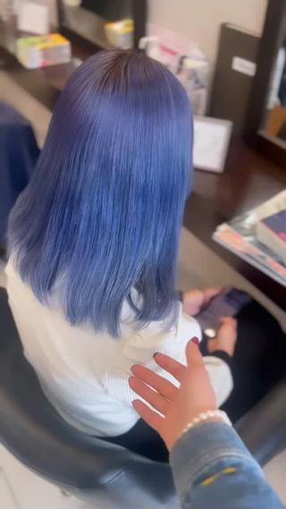 カラー 透明感カラー✨🩵 韓国ヘアkanatoのヘアスタイル