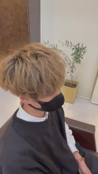 ショート 静岡/草薙パーマ メンズバレイヤージュのヘアスタイル