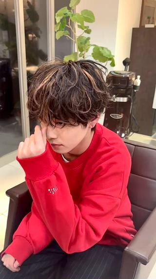 シャドウパーマ×ハイライトカラー 