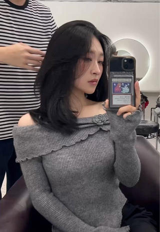 ミディアム カラー ❄️暗髪/透明感❄️ /reyのヘアスタイル