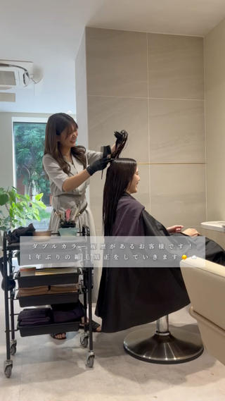 セミロング パーマ カット無料｜レイヤー カット｜韓国モテへアのヘアスタイル