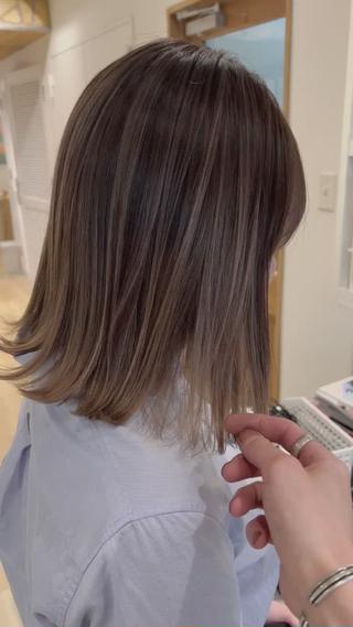 ミディアム 渋谷ハイトーン/ デザインカラー阿部のヘアスタイル