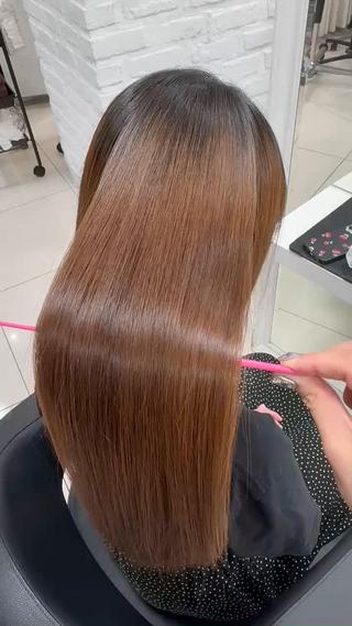 ロング パーマ ﾊｲﾄｰﾝ ｶﾗｰ ✝️ユウのヘアスタイル